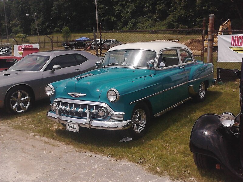 Teal Vintage Car — Outdoor, Afternoon