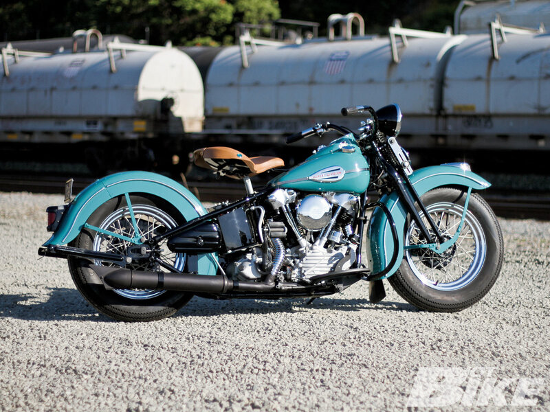 Teal Vintage Motorcycle