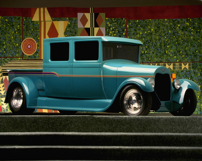 Teal Vintage Pickup Truck — Dramatic