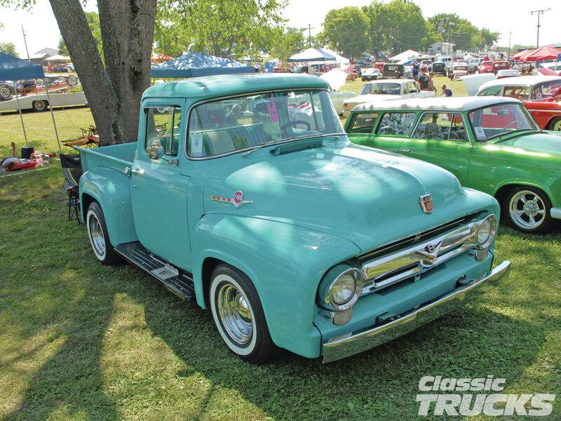 Teal Vintage Pickup Truck — Outdoor, Afternoon, Photograph, Green Car