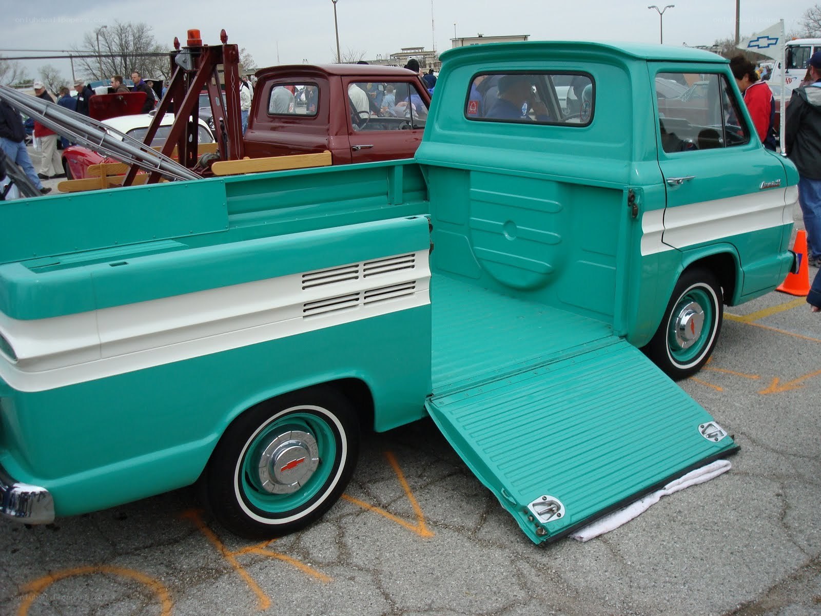Teal vintage pickup truck