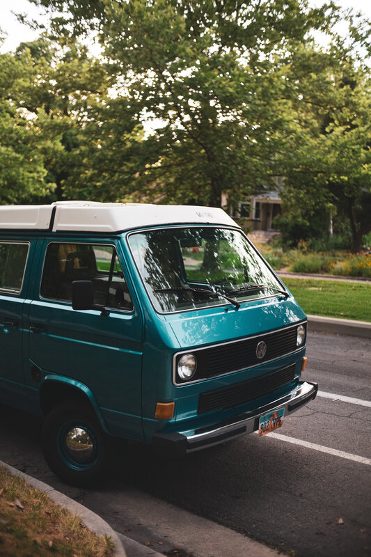 Teal Volkswagen Van — Serene