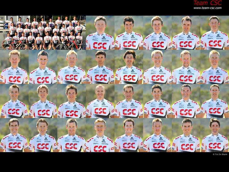 Team CSC cycling team portraits