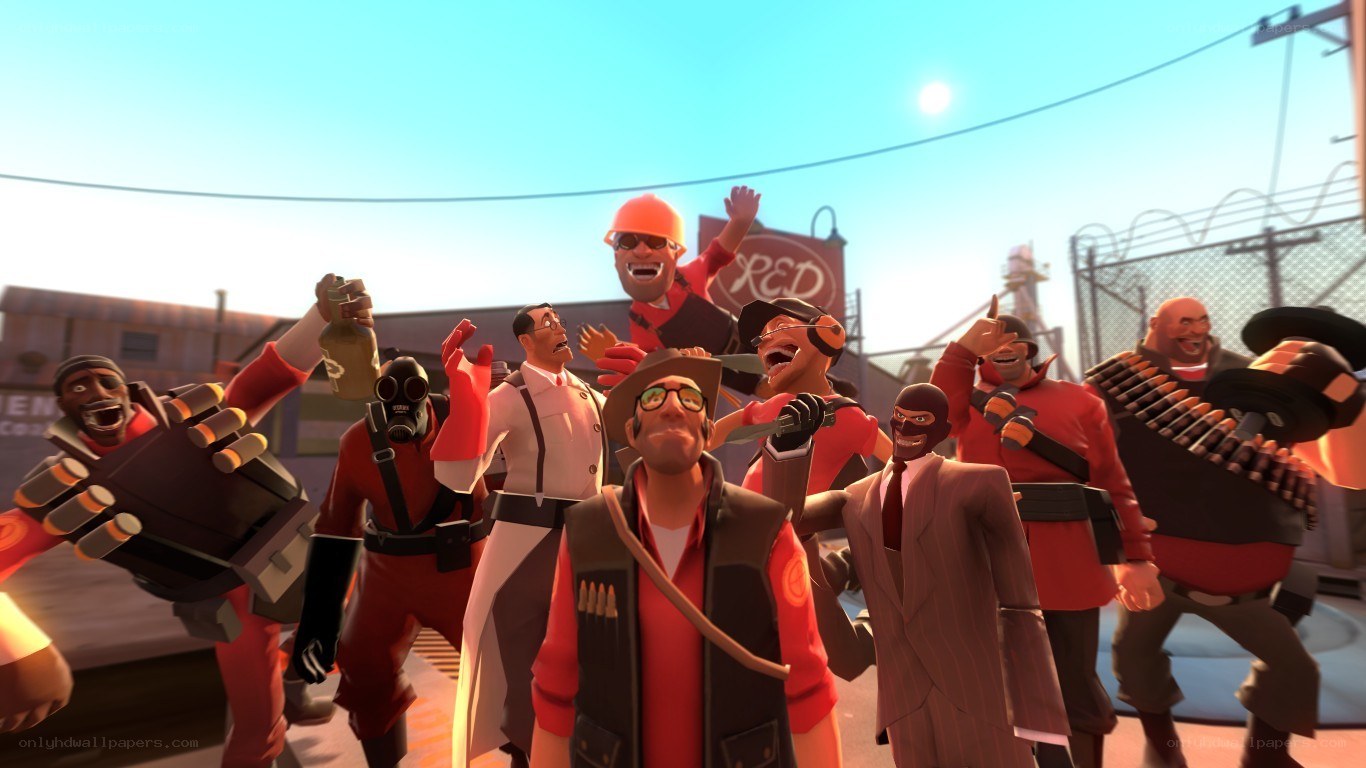 Team Fortress 2 characters celebrating