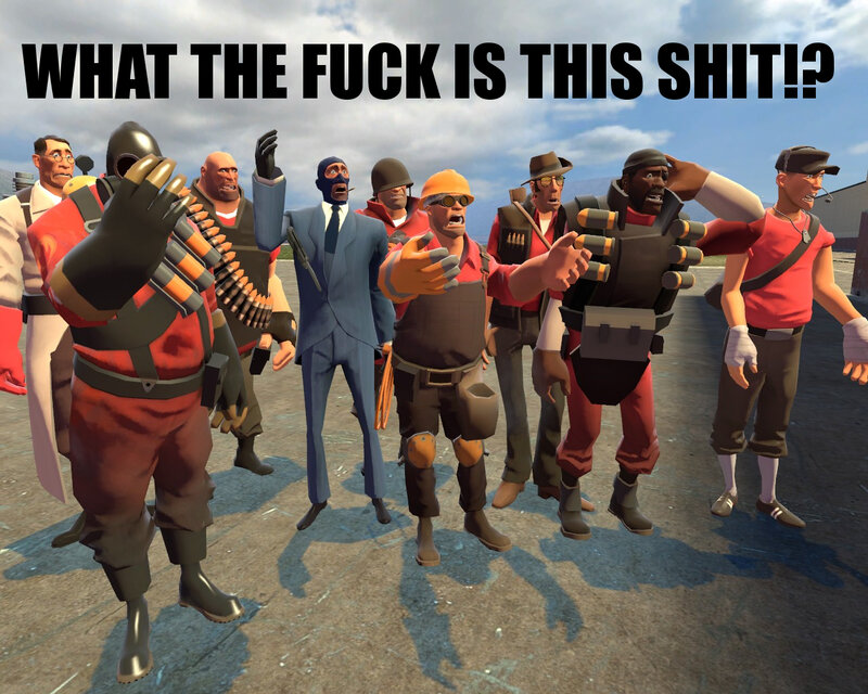Team Fortress 2 characters confused