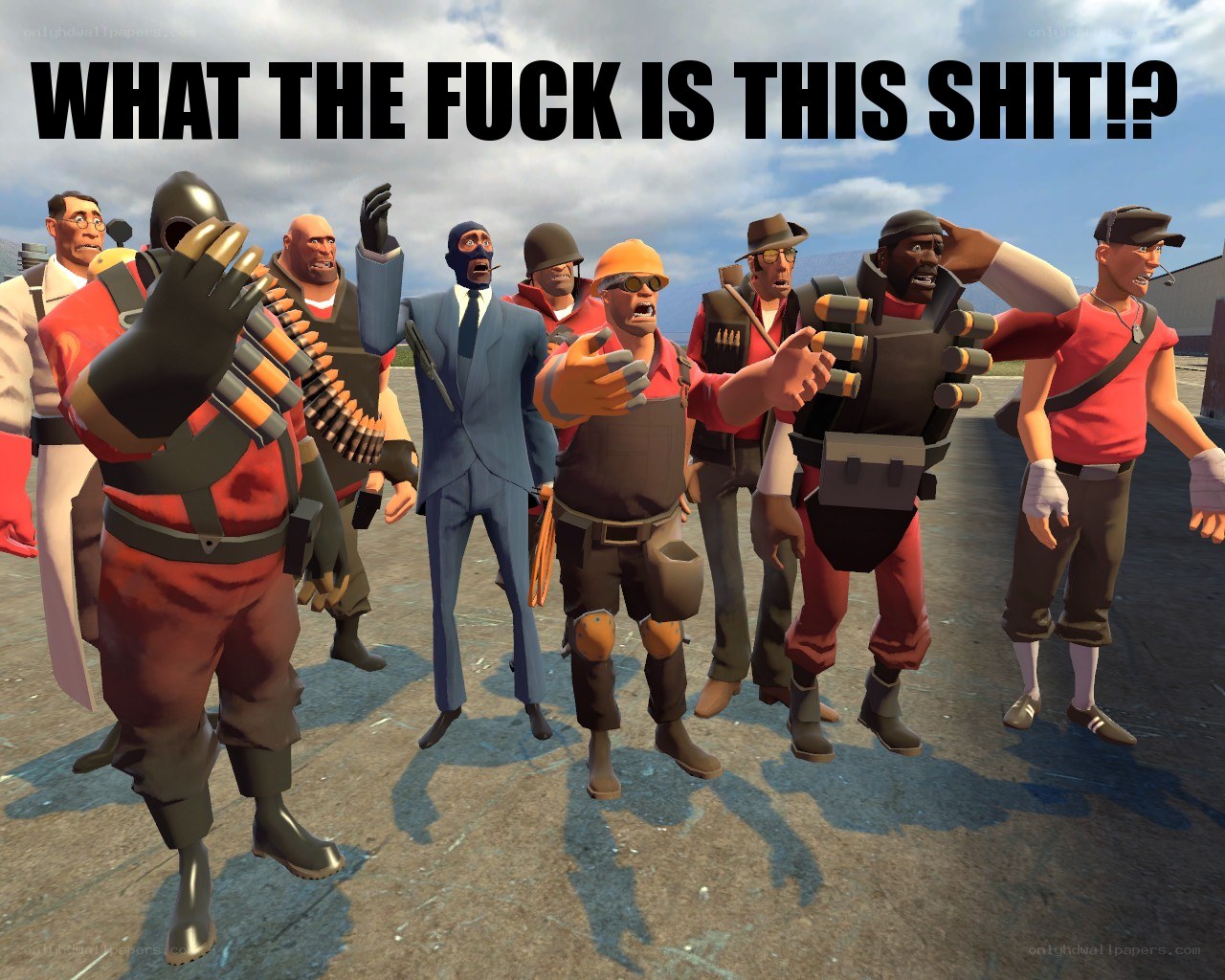 Team Fortress 2 characters confused