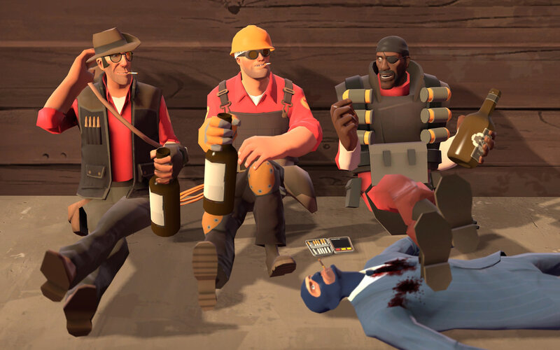 Team Fortress 2 characters drinking
