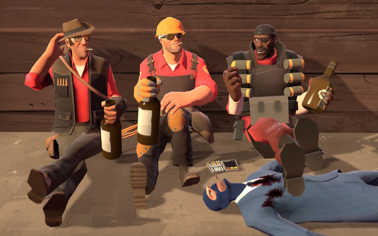 Team Fortress 2 characters drinking