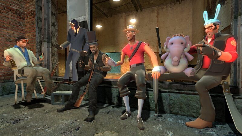 Team Fortress 2 characters in a scene