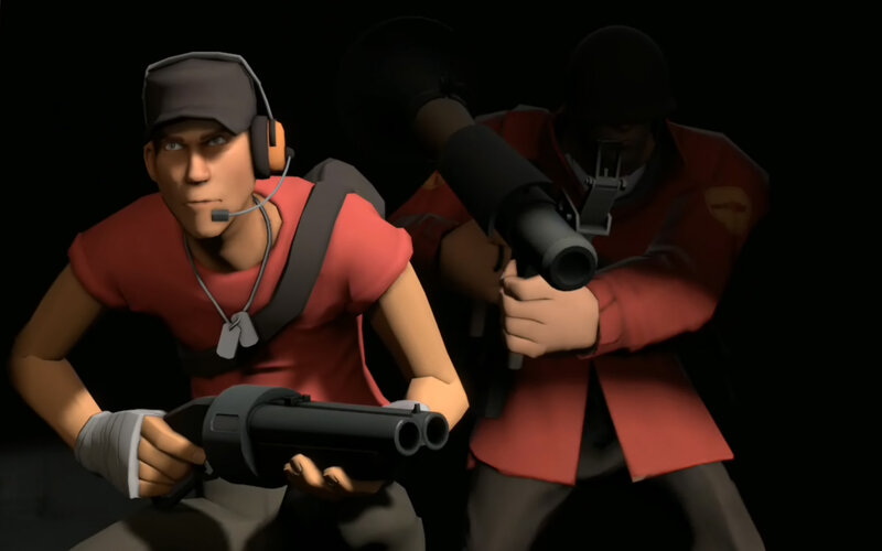 Team Fortress 2 characters in action