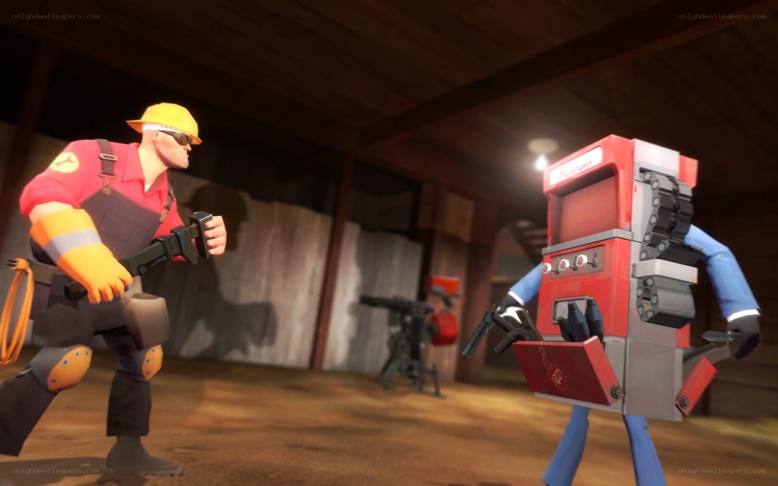 Team Fortress 2 characters in barn