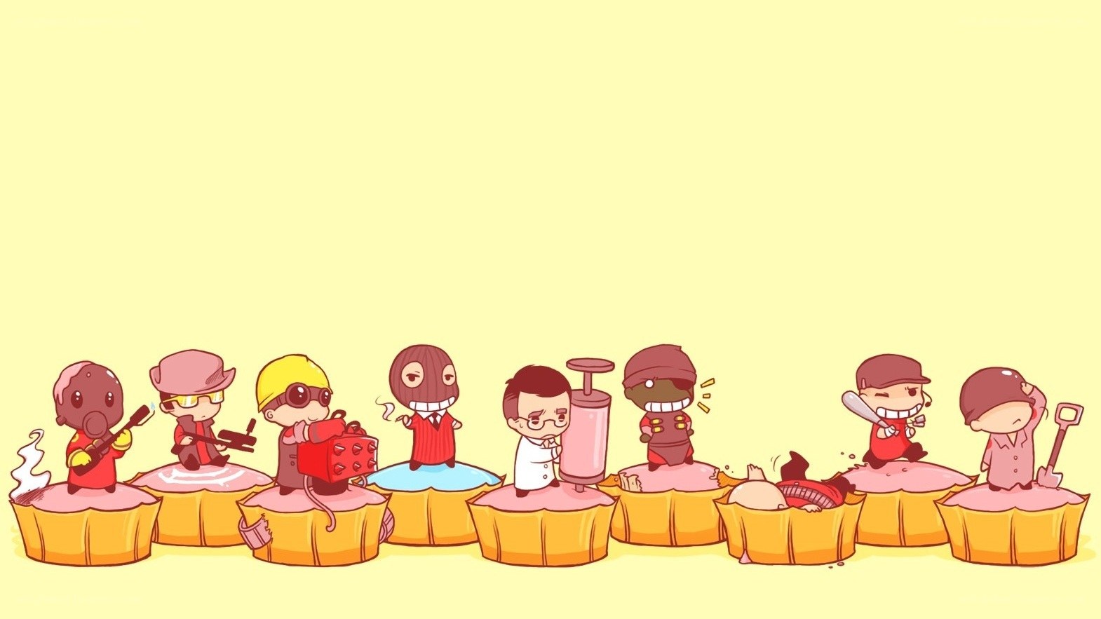Team Fortress 2 characters in cupcakes