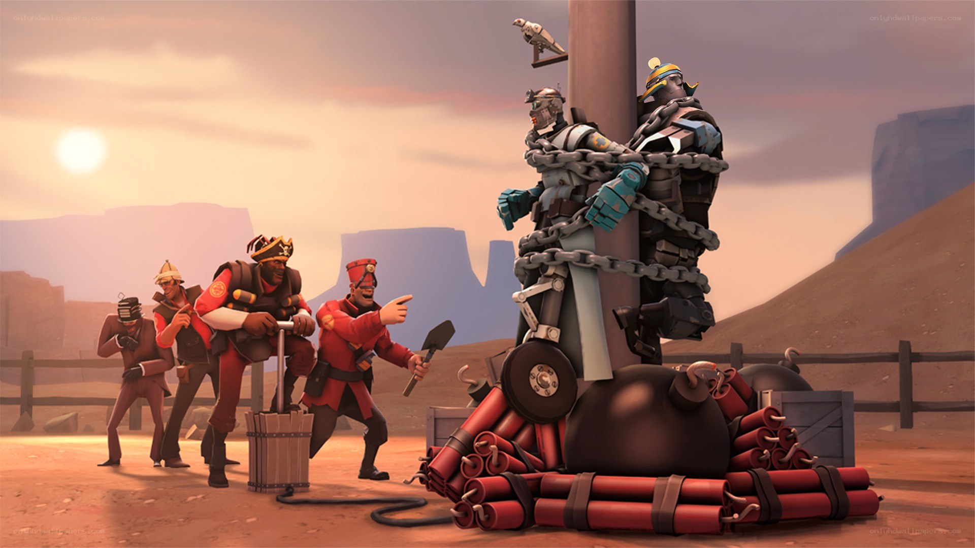 Team Fortress 2 characters in desert