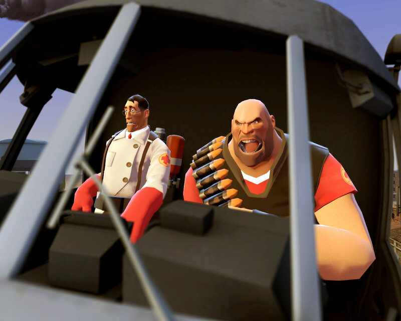 Team Fortress 2 characters in vehicle
