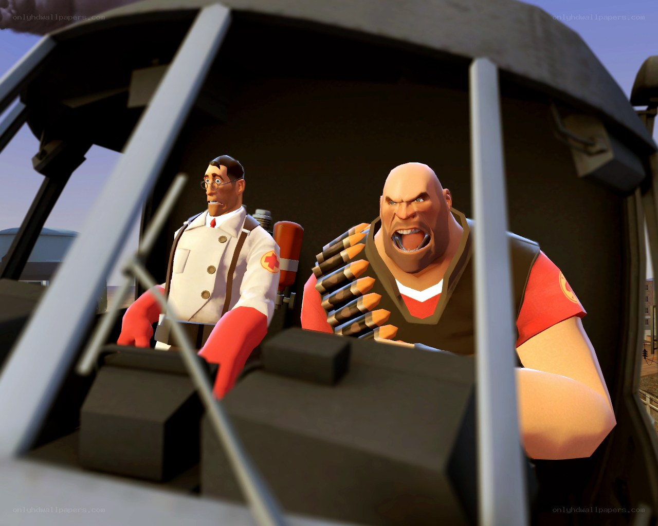 Team Fortress 2 characters in vehicle