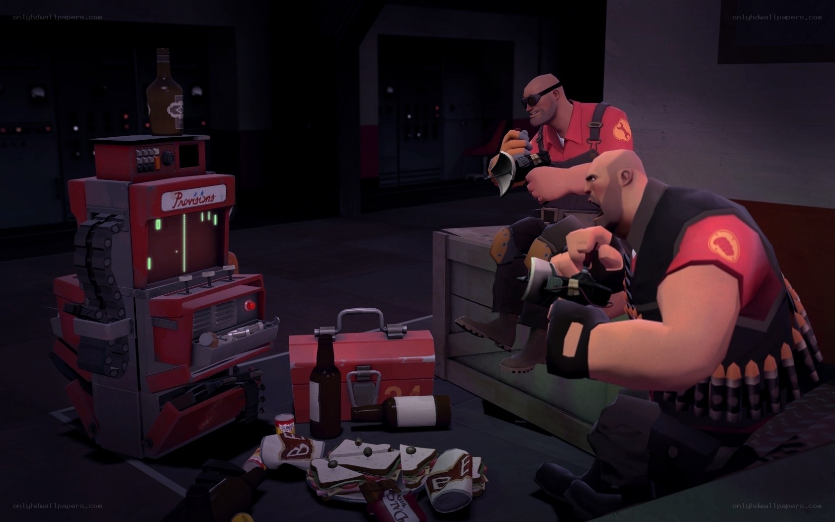 Team Fortress 2 characters relaxing