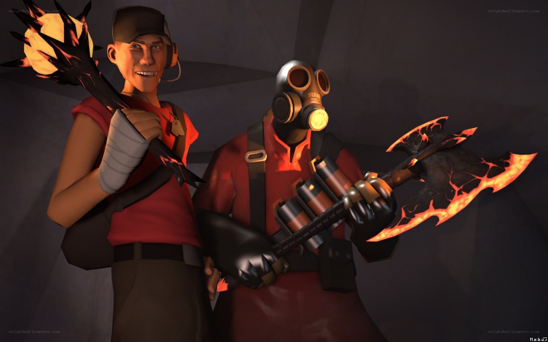 Team Fortress 2 characters with weapons