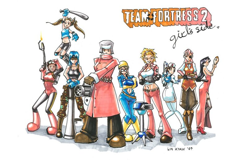 Team Fortress 2 girls side art