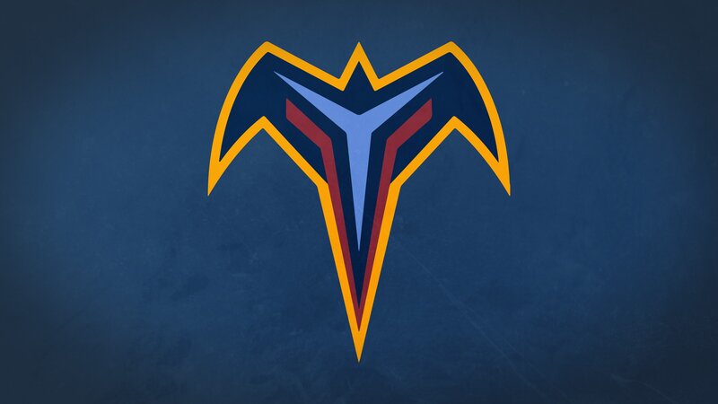 team logo on blue background