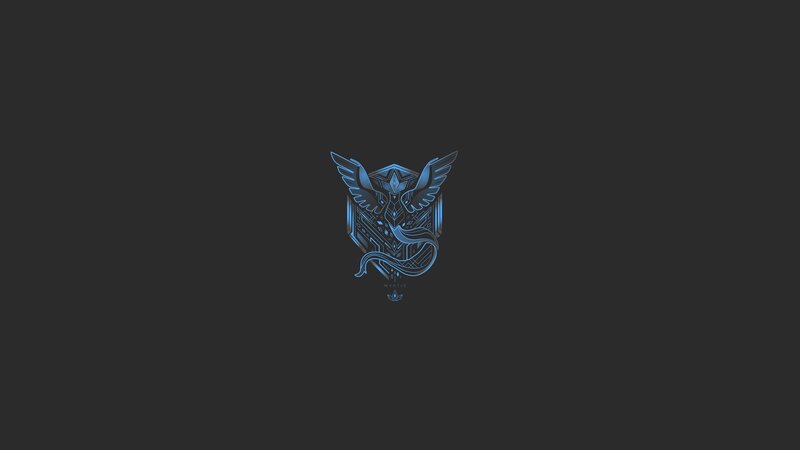 Team Mystic Logo — Blue, Minimalist, Digital Art