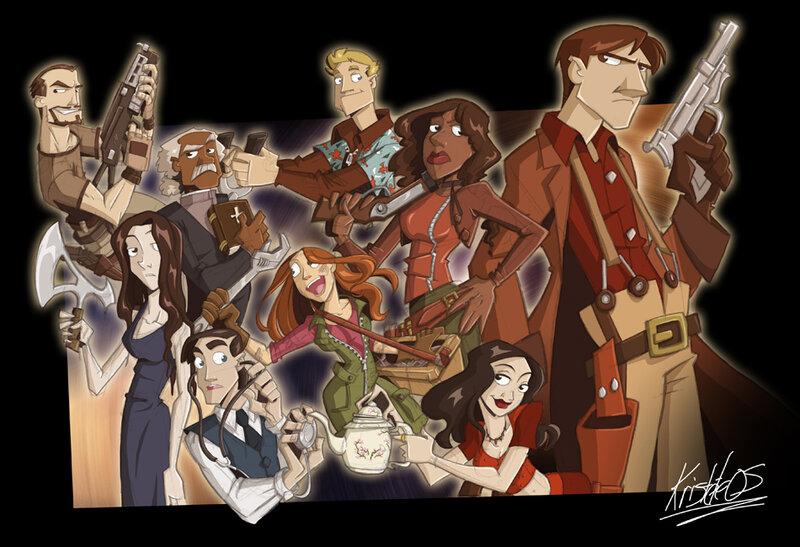Team of animated characters