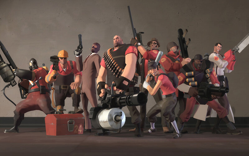 Team of Cartoon Soldiers — Red