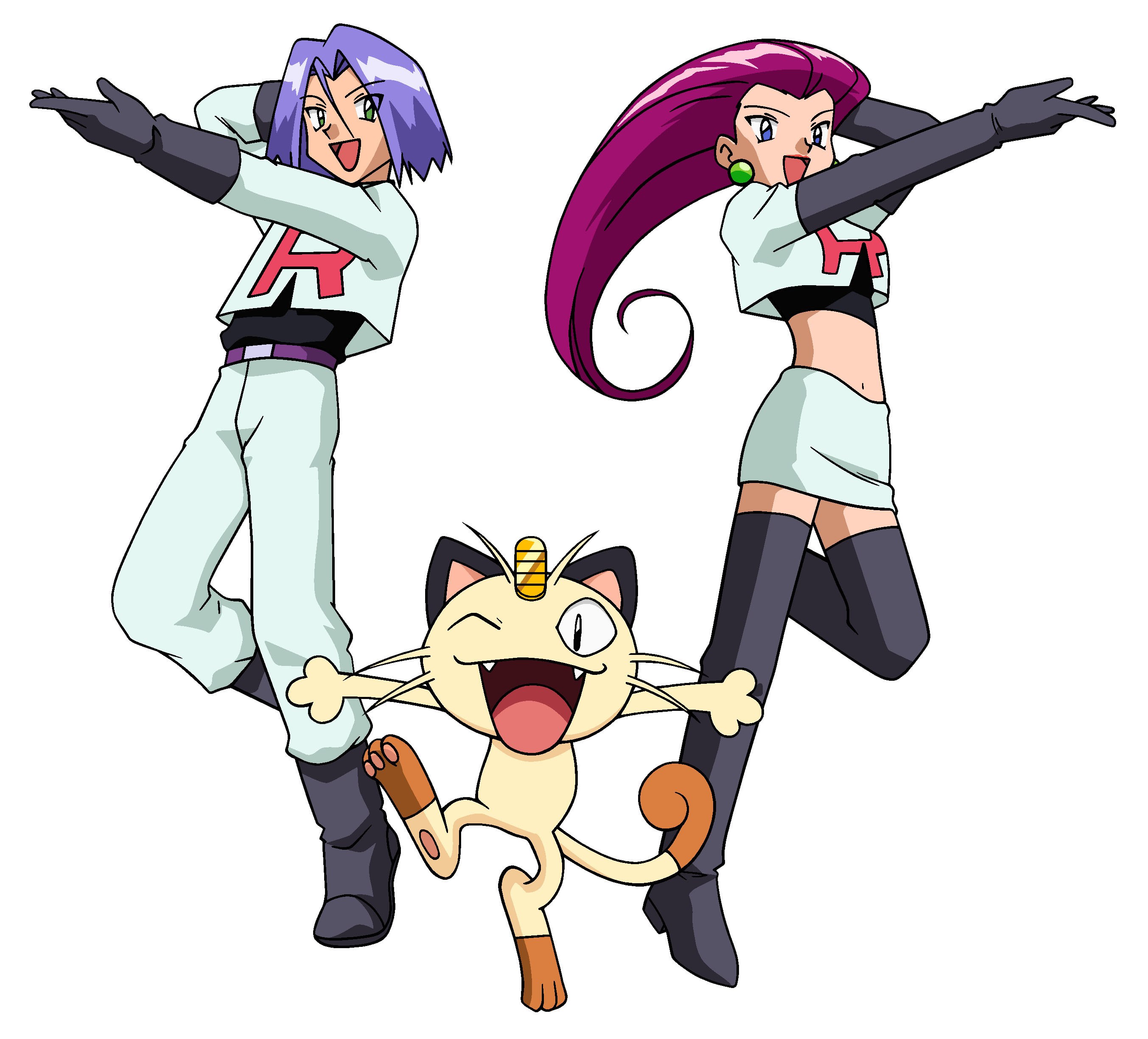 Team Rocket members and Meowth