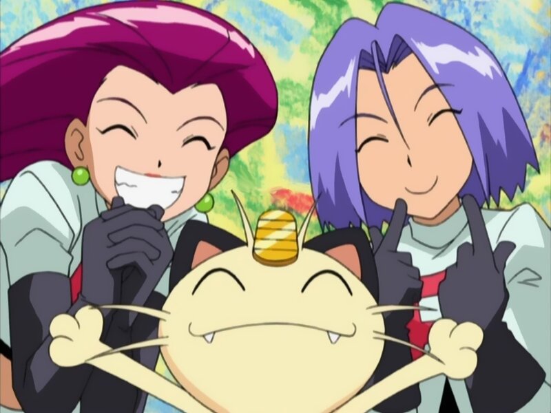 Team Rocket members with Meowth