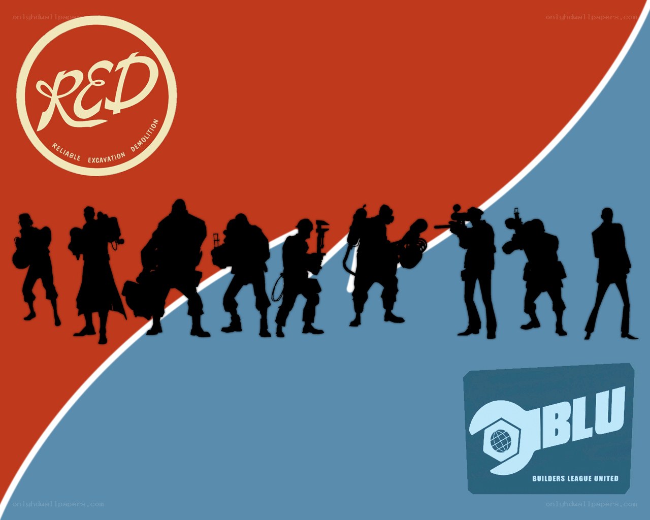 Team Silhouettes Red and Blue