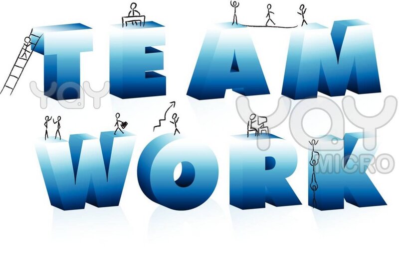 Teamwork Illustration — Blue