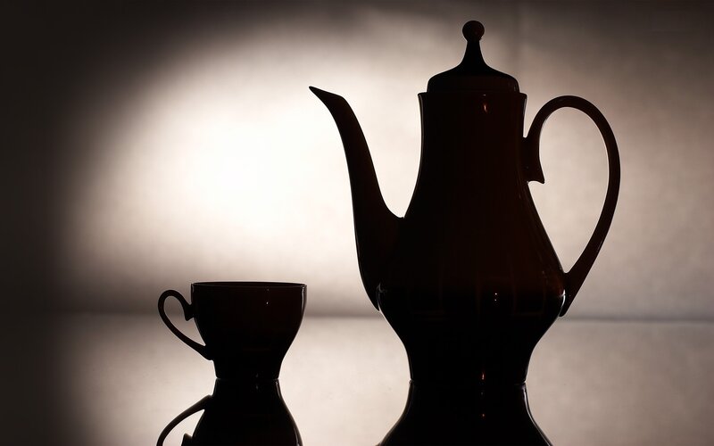 Teapot and cup silhouette