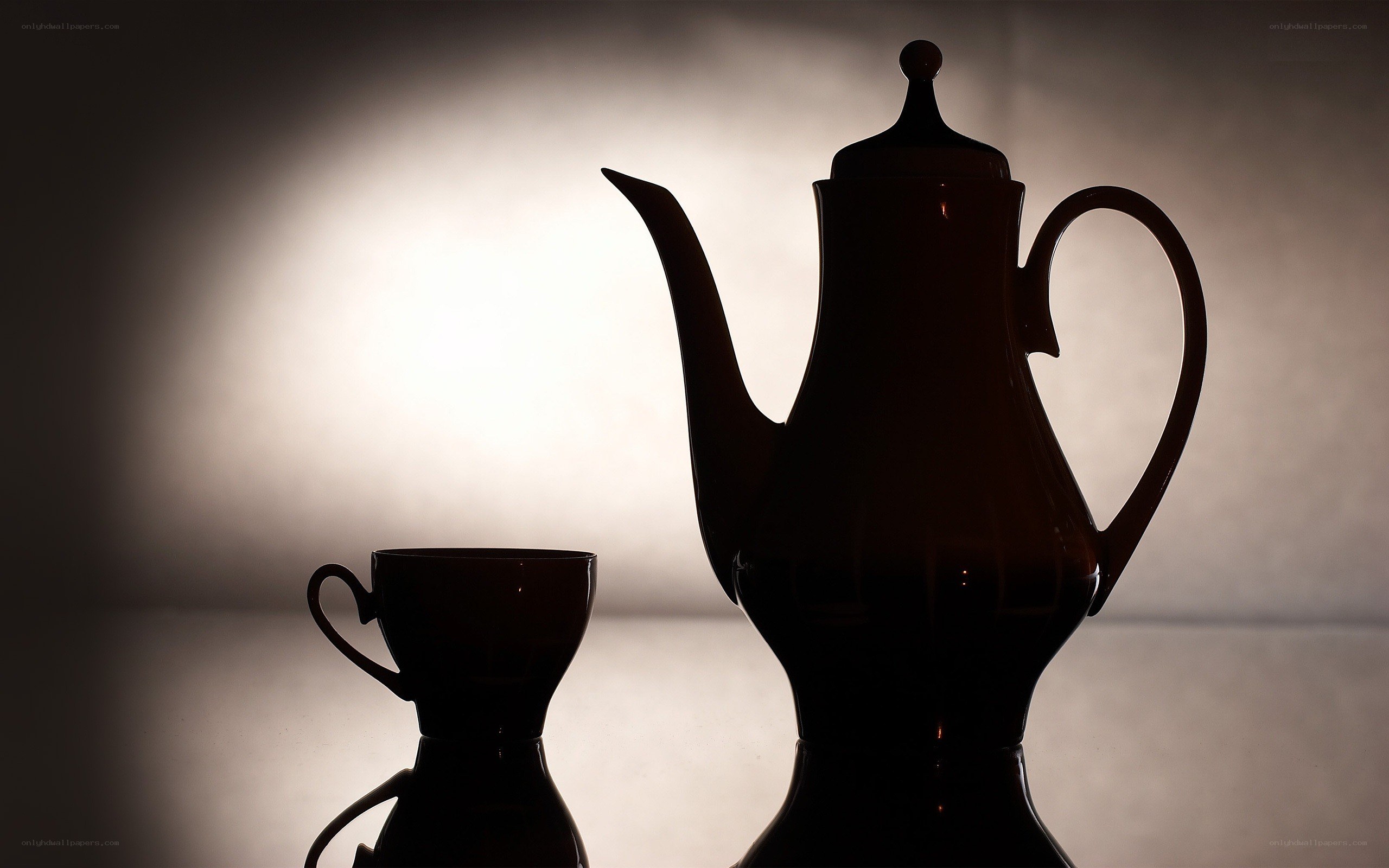 Teapot and cup silhouette