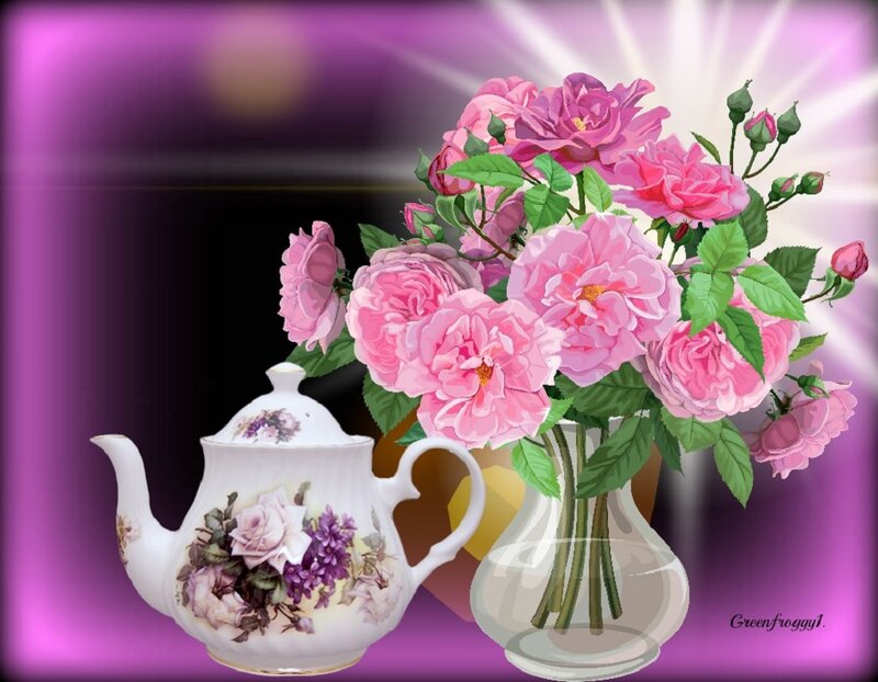 Teapot and Roses