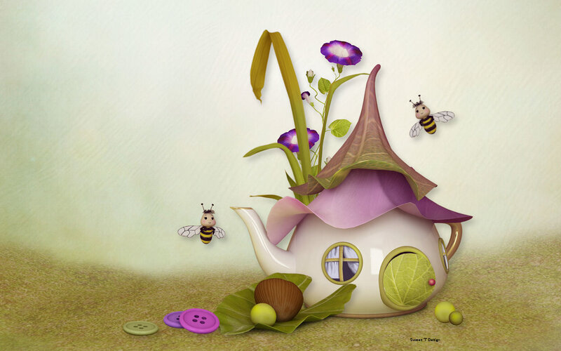 Teapot House with Bees