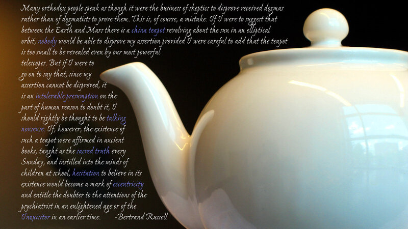 Teapot quote on black background