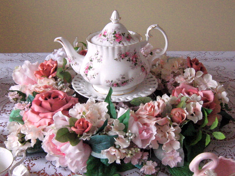 Teapot with Floral Arrangement