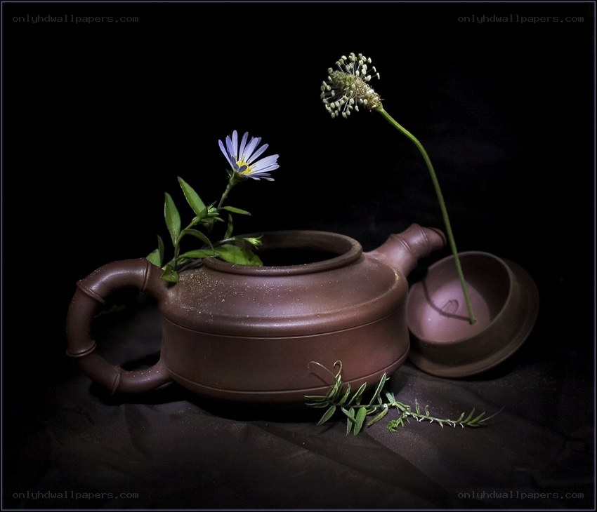 Teapot with flowers