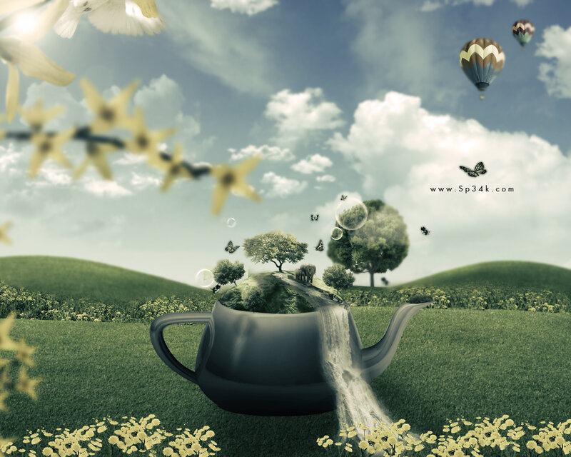 Teapot with Landscape