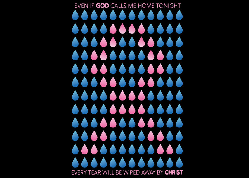 Tears on Black Background