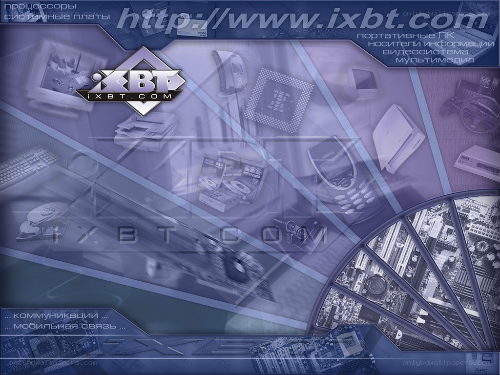 Tech collage with IXBT branding