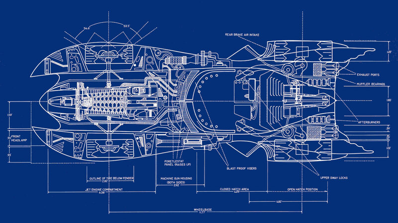 technical blueprint of a vehicle