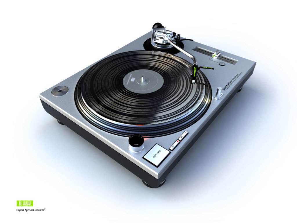 Technics turntable with vinyl record