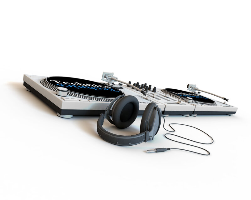 Technics Turntables and Headphones — White
