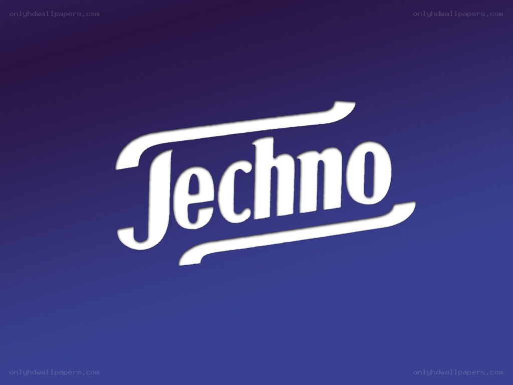 Techno logo on blue background