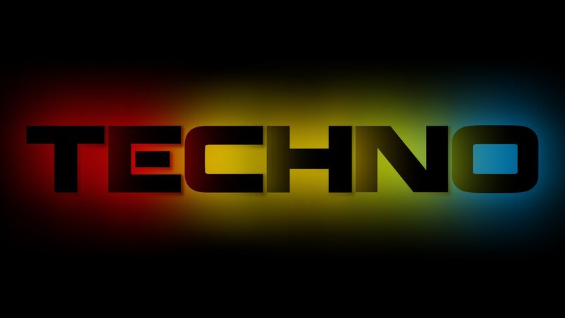 Techno Text Logo — Black