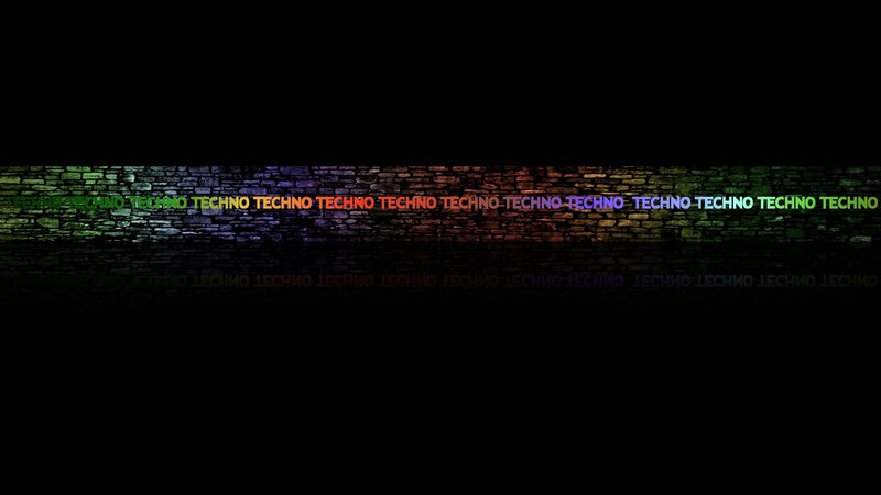 Techno text on brick wall