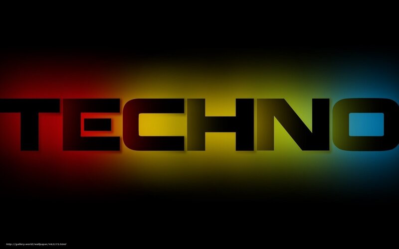 Techno text with gradient background