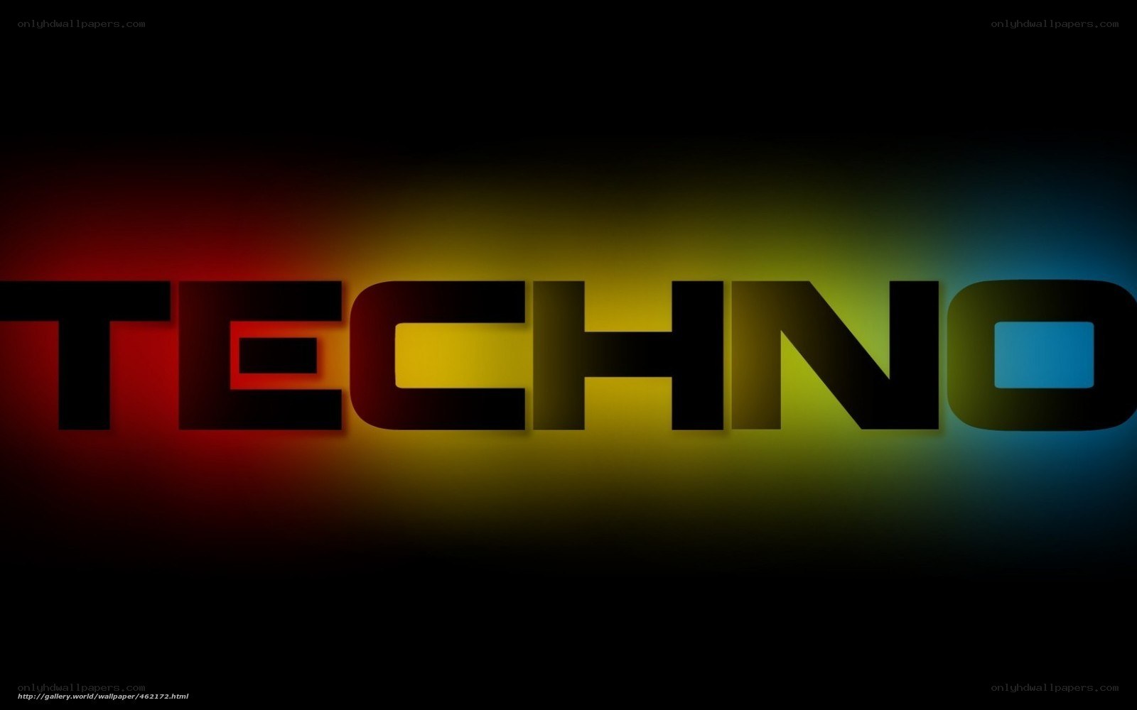 Techno text with gradient background