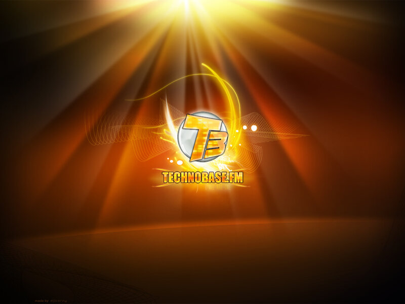 Technobase.fm Logo — Orange, Dramatic