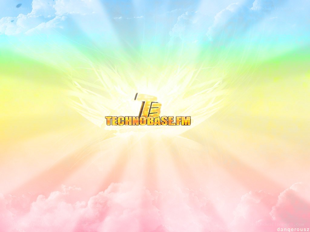 TechnoBase FM logo with radiant sky